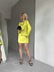 Жовта сатинова сукня міні  з відкритою спиною та елегантною зав`язкою | 6858679 | фото 3
