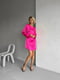 Рожева сатинова сукня міні  з відкритою спиною та елегантною зав`язкою | 6858680