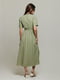 Платье оливкового цвета с V-образным вырезом | 6859545 | фото 6