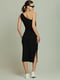 Чорна сукня з асиметричним вирізом | 6859555 | фото 6