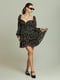Чорна сукня-міні в квітковий принт | 6859558 | фото 7