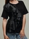 Чорна блузка з шифоновим декором | 6859580 | фото 2