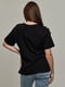 Черная блуза з шифоновым декором | 6859580 | фото 4
