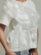 Біла блузка з шифоновим декором | 6859581 | фото 2