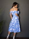 Блакитна квіткова сукня-халат з воланами | 6859906 | фото 3