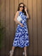 Синя квіткова сукня без рукавів | 6859926 | фото 2