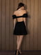 Чорна сукня з бавовняної прошви з відкритою спиною | 6859941 | фото 3