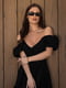 Чорна сукня з бавовняної прошви з відкритою спиною | 6859941 | фото 4
