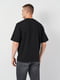 Бавовняна чорна футболка вільного фасону | 6860058 | фото 2