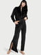 Чорний велюровий костюм: толстовка та штани | 6833725 | фото 2