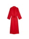 Красный длинный атласный халат | 6860085 | фото 3