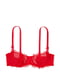 Кружевной комплект белья красный: бюстгальтер-балконет и трусы-бикини | 6860109 | фото 6