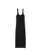 Длинное черное платье-комбинация в рубчик | 6860128 | фото 3