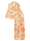 Атласная оранжевая пижама: рубашка и брюки | 6860167 | фото 3