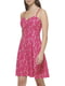 Розовое кружевное платье А-силуэта с принтом | 6860254 | фото 2