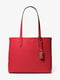 Червона велика двостороння сумка шопер з крокреневої шкіри | 6860326 | фото 3