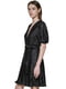 Чорна плісирована сукня з пишними рукавами | 6860408 | фото 3