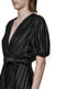 Чорна плісирована сукня з пишними рукавами | 6860408 | фото 4