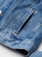 Приталенная голубая куртка из эластичного стираного денима | 6684920 | фото 2