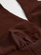 Сарафан темно-коричневый с вырезом на шее с завязками сзади и открытой спиной | 6860522 | фото 4