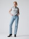 Прямые голубые джинсы с завышенной талией | 6860621 | фото 2