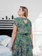 Сукня вільного силуету максі зелена з принтом | 6861457 | фото 7