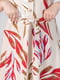 Платье А-силуэта цвета пряженого молока с принтом и поясом | 6861800 | фото 6