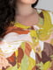 Сукня А-силуету гірчичного кольору з принтом та поясом | 6861801 | фото 6