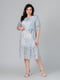 Бавовняна сукня А-силуету кольору полину з принтом | 6861802 | фото 2