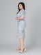 Хлопковое платье А-силуэта цвета полыни с принтом | 6861802 | фото 6
