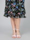 Чорна легка сукня А-силуету з квітковим принтом | 6861807 | фото 6