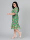 Легкое зеленое платье с оборкой | 6861808 | фото 4