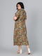 Легкое платье А-силуэта оливкового цвета с принтом | 6861811 | фото 6
