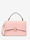 Светло-розовая кожаная сумка через плечо среднего размера | 6861885 | фото 2