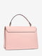 Светло-розовая кожаная сумка через плечо среднего размера | 6861885 | фото 3