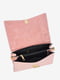 Светло-розовая кожаная сумка через плечо среднего размера | 6861885 | фото 4