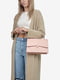 Светло-розовая кожаная сумка через плечо среднего размера | 6861885