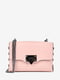 Світло-рожева шкіряна сумка через плече на ланцюжку | 6861909 | фото 2