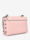 Светло-розовая кожаная сумка через плечо на цепочке | 6861909 | фото 3