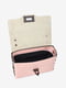 Светло-розовая кожаная сумка через плечо на цепочке | 6861909 | фото 4