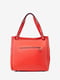 Велика шкіряна сумка-тоут червоного кольору | 6861916 | фото 3