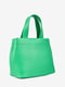 Зелена шкіряна сумка-тоут середнього розміру | 6861918 | фото 3