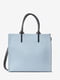 Голубая кожаная сумка-тоут среднего размера | 6861921 | фото 2