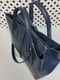 Синя шкіряна сумка Форта | 6862003 | фото 6