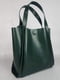 Зелена шкіряна сумка-шопер Дольче | 6862155 | фото 2