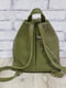Зелений шкіряний рюкзак Паріс | 6862251 | фото 3