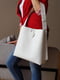 Біла шкіряна сумка-шопер Барбара | 6862539 | фото 3