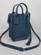 Синя шкіряна сумка Амелі | 6862633 | фото 2