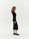 Приталенное платье с длинным рукавом черное | 6862835 | фото 3