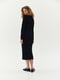 Приталенное платье с длинным рукавом черное | 6862835 | фото 4